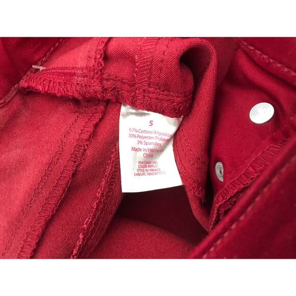 No Boundaries Jeans Womens Size 5 Red Mid Rise Skinny Crop Wear 3 Ways - Picture 6 of 7